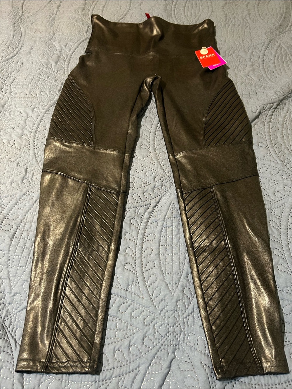SPANX faux leather moto petite xl leggings